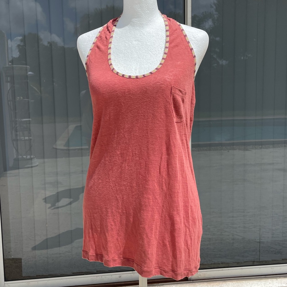 Missoni Coral Halter Top with Chevron Trim Size Medium